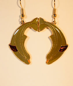 Dolphin Stefano Vintage (new) cloisonne dangle earrings, gold plate Factory Prices Collectible