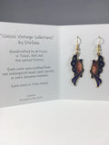 Elegant Butterfly Dangle Earrings Stefano Vintage ( new ) Cloisonne gold plate Factory Prices Collectible