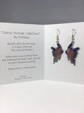 Butterfly Dangle Earrings Stefano Vintage (new) Cloisonne silver plate Factory Direct Prices