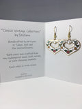 Heart Dangle Earrings Stefano Vintage new cloisonne gold plate Factory Prices