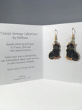 Fluff Cat Dangle Earrings Stefano Vintage ( new ) Cloisonne gold plate Factory Prices