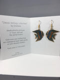 Tropical Fish Dangle Earrings Stefano Vintage new Cloisonne gold plate Factory Prices Collectible