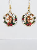 Unicorn Dangle Earrings Stefano Vintage ( new ) Cloisonne gold plate Factory Prices Rare