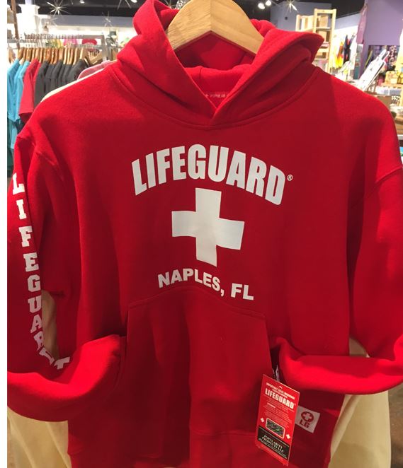 Lifeguard Sweatshirt Red Hooded Naples Florida  A Great Souvenir