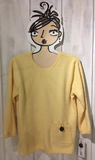LuLu B Colorful Comfy Clothing Sunshine Yellow Chenille Pocket Pullover