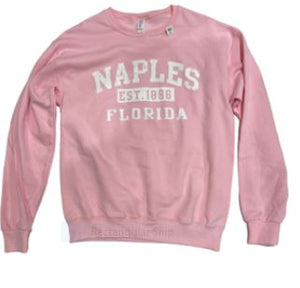 Naples Florida Crew Neck Sweat Shirt Light Pink A Great Florida Souvenir
