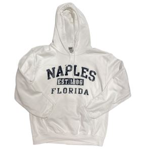 Naples Florida White Heavyweight Hooded Sweatshirt  A Great Florida Souvenir