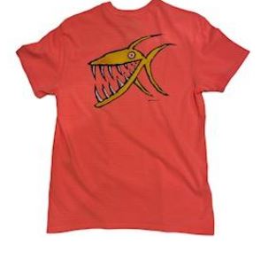 Naples Florida Big Hed Piranha Souvenir T Shirt Salmon
