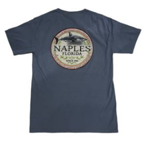 Naples Florida Vintage Shark Souvenir T Shirt Faded Blue