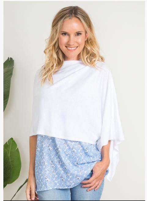 Simply Noelle Bordeaux Wrap/Shawl in White for Women FACTORY IS OUT UNTIL SPRING 2024