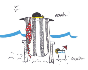 Emerson aah Bikini at the Beach Sleep Shirt Adult one size