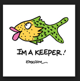 " I'm a Keeper " Fish Sleep Shirt   Adult one size, cotton